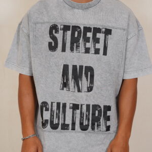 חולצה 'STREET' אפור בהיר