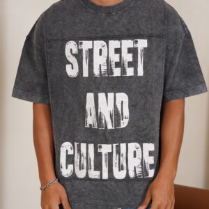 חולצה 'STREET' אפור כהה