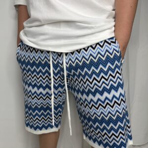 מכנס 'ZIGZAG' תכלת לבן