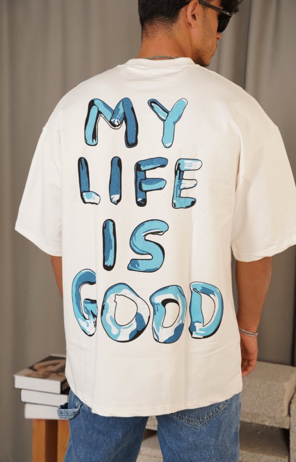 ⁦חולצה 'LIFE' לבן⁩ – תמונה ⁦2⁩