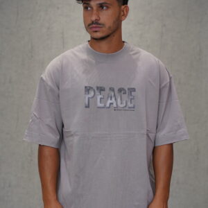 חולצה 'PEACE' אפור