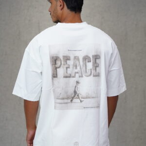 חולצה 'PEACE' לבן